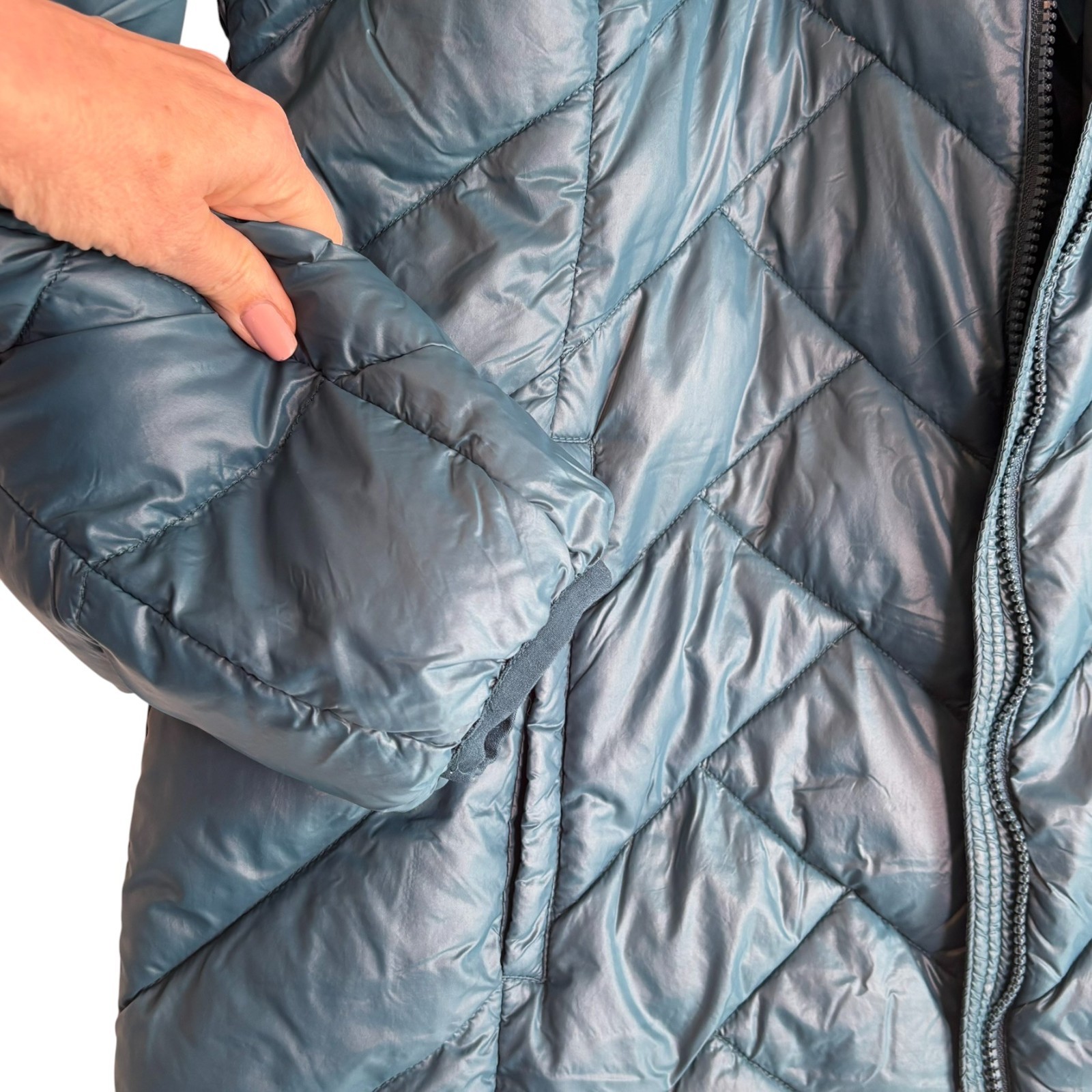 Lightweight Packable Down Puffer Jacket  XL Teal … - image 3