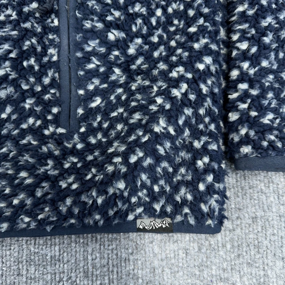 J.CREW Nordic Jacket Men 2XL Navy Fuzzy Sherpa Full Zip Fleece Birdseye Outdoors - Image 3 of 4