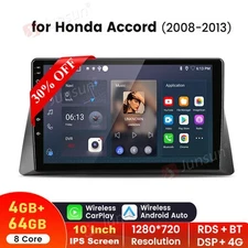 8-Core 4+64GB Android13 Carplay Stereo Radio GPS WIFI For Honda Accord 2008-2012