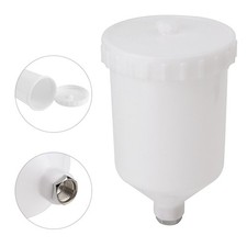 Car Plastic Air Gravity Feed Spray Paint Gun Airbrush Cup Pot 600ml New Durable