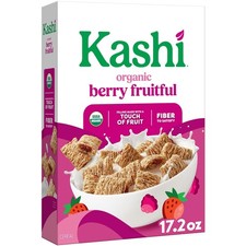 Kashi Breakfast Cereal, Organic, Fiber Cereal, Berry Fruitful, 17.2oz Box (1 Box