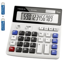 Desk Calculator 12 Digit Extra Large 4.3-Inch LCD Display, Two Way Power Batt...