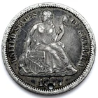 1877-CC 10C Seated Liberty Silver Dime Carson City: Holed
