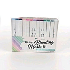Diamond Press 39 Dial Tipped Alcohol Based Acrylic Markers, Fine Brush Tip
