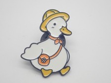 Duck wearing Rain Hat Vintage Lapel Pin