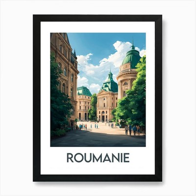 Affiche de Voyage Roumanie Kunstdruck gerahmtes Wandbild Poster Leinwanddruck Bild