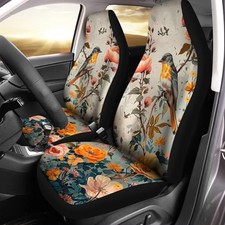 Print Universal Car Seat Cover for Women,Front Car Seat Covers Fit Peony Bird