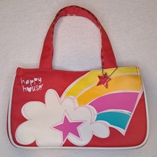 Borsa donna a mano Happy House rosso arcobaleno giallo rosa