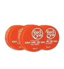 Red One Maximum Control Red Aqua Hair Wax Full Force 3 Packs 150 ml Each
