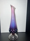Vintage Fenton Plum Opalescent Hobnail Swung Bud Vase 8" 1959-62