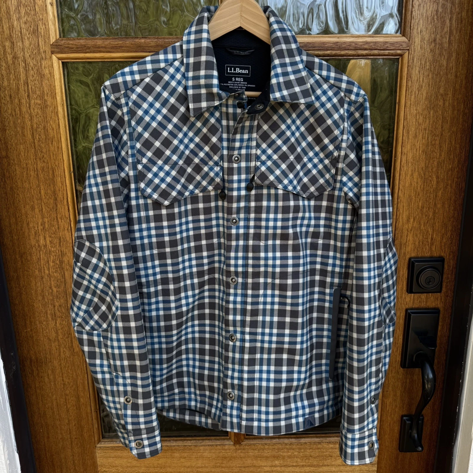 LL Bean Traverse Soft Shell Snowboarding Winter Sports Jacket Plaid Men’s S