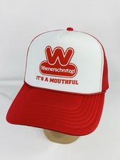 Wienerschnitzel Hat Cap RED SnapBack “It’s A Mouthful” Mesh-Back Adjustable EUC