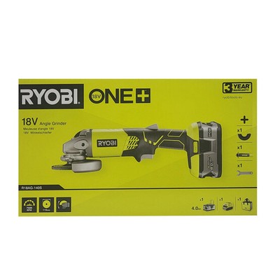 Ryobi R18AG-140S   Akku-Winkelschleifer 18 V ONE+ 115 mm Set zum Akku