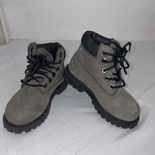 Timberland 6-Inch Premium Waterproof Medium Grey Nubuck Boots Toddler Kid Size 8