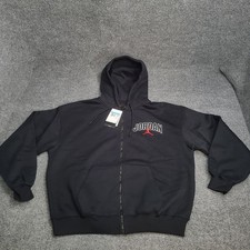 Jordan Sweatshirt Men Medium Black Zip Brooklyn Oversize Hoodie Sweater Nike Air