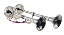 Boat Stainless Steel Dual Trumpet Horn Complete Set 12V-150db for Pontoon RV ...