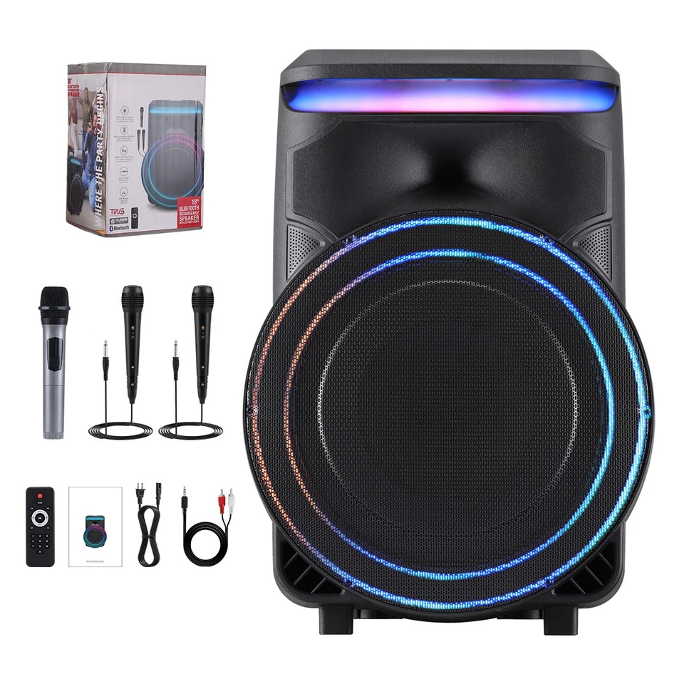 18500W 18'' Portable Bluetooth Speaker Sub Woofer Heavy Bass Sound System & Mic - Image 4 of 4