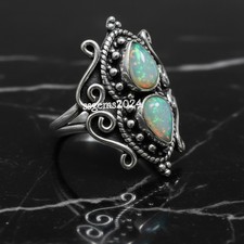 Welo Fire Opal Gemstone 925 Sterling Silver Ring Handmade Jewelry Ring For Gift