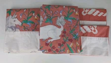 Vtg Unicorn Wamsutta Leonard Fisher PANACHE II Double Fitted sheet Set 4pc RARE!