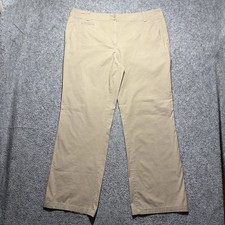 Talbots Women's Sz 14 Brown Khaki Stretch Straight Leg Pants