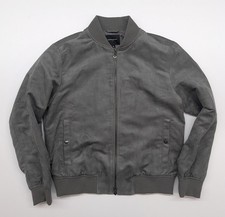 ​Banana Republic Mens Vegan Faux Suede Bomber Jacket Charcoal Gray Medium - product listing photo