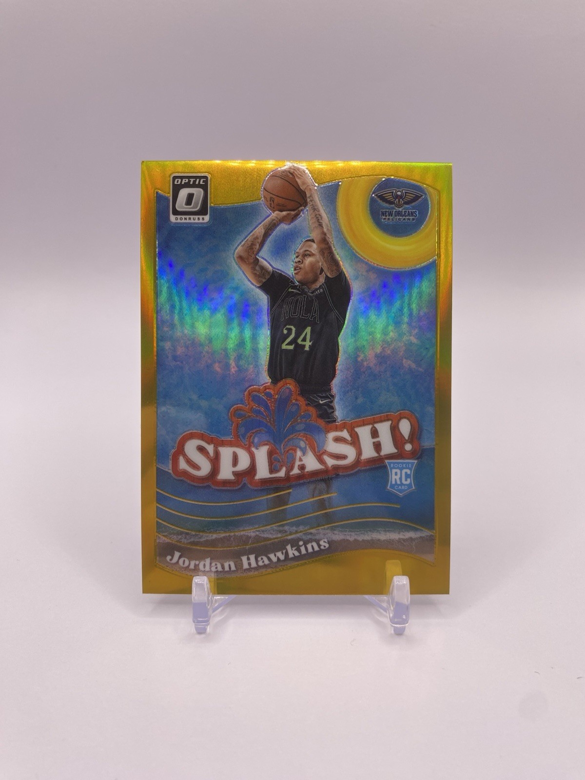 2023-24 Panini Donruss Optic Jordan Hawkins Splash #10 Gold Rookie #/10
