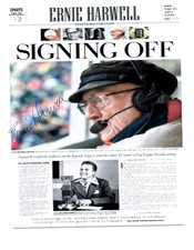 Ernie Harwell Signed 8.5x11 Detroit Tigers HOF Broadcaster