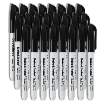 Dry Erase Markers 24 Pack, Low Odor Black Whiteboard Markers, Chisel Tip, Per...