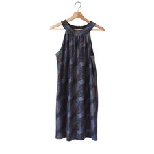 Elie Tahari Womens Cocktail Briggite Dress Metallic Cement Blue Black 8 $298