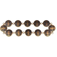 Handcrafted Copper Black Warrior Pattern Link Belt Unique Design