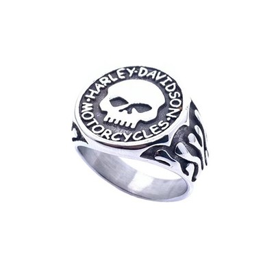 HARLEY DAVIDSON WILLIE G SKULL EDELSTAHL RING FÜR MÄNNER EINE GRÖSSE