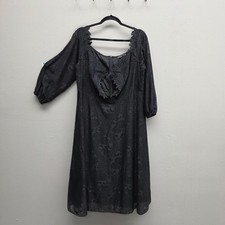 Double Crazy Dress Womens 3XL Black Lace Overlay Lined Midi Party Cocktail