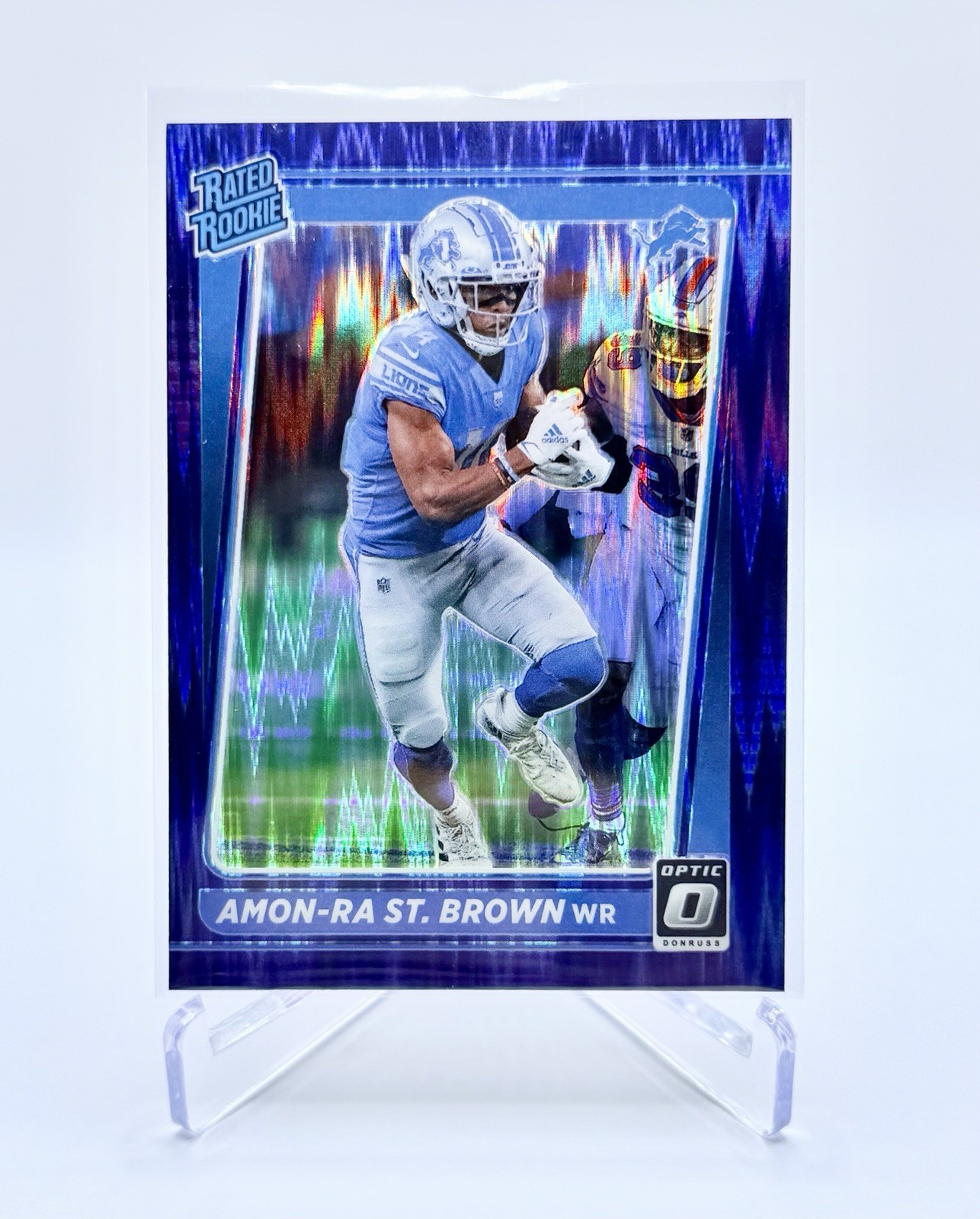 2021 Panini Donruss Purple Shock Optic Amon-Ra St. Brown Lions Rated Rookie #228