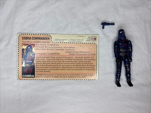 Hasbro 1984 GI Joe Cobra Commander Hooded Figure with Card Complete Vintage