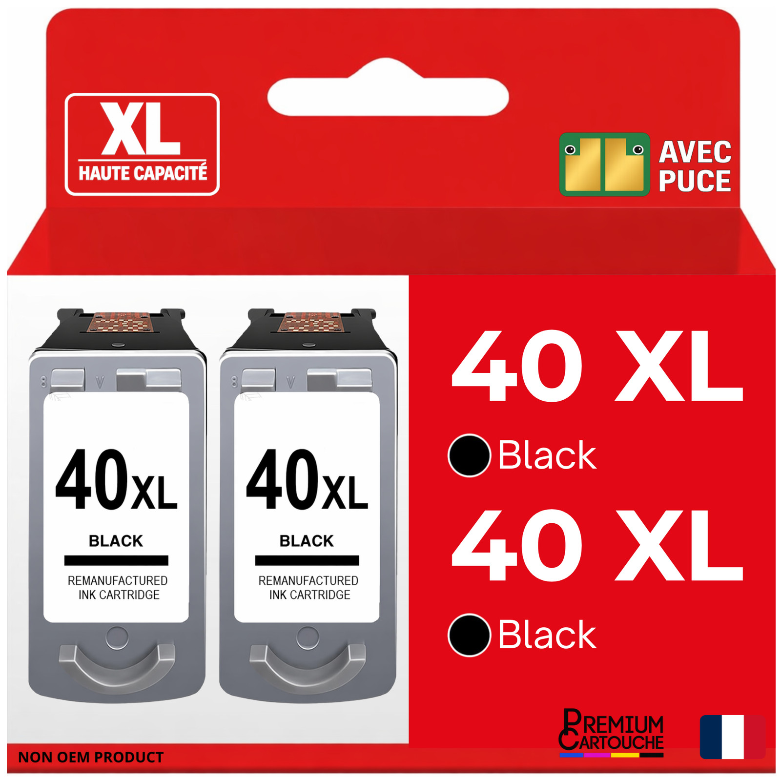 Cartouche encre Canon PG40 noir pack de 2 idéal pour le télétravail en famille