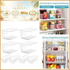 Clear Storage Bins with Lids 8 Pack Large Small Plastic Pantry Organizer
