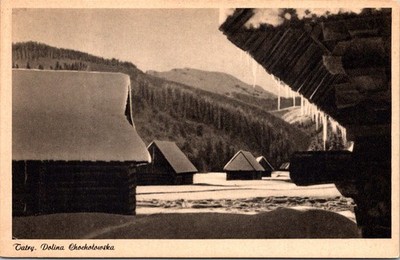 Tatry Poland Dolina Chocholowska Winter Landscape 1937 Vintage Postcard