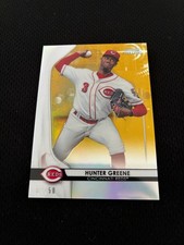 HUNTER GREENE ROOKIE GOLD REFRACTOR /50 SP BOWMAN STERLING 2020 BASEBALL CARD