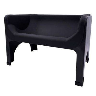 Fluff Trough Elevated Dog and CAT Feeder, Black, X-Large