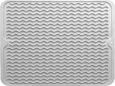 Silicone Drying Mat 16  12   Gray Non-Slip Sink Mat for Kitchen Counter, Heat-R