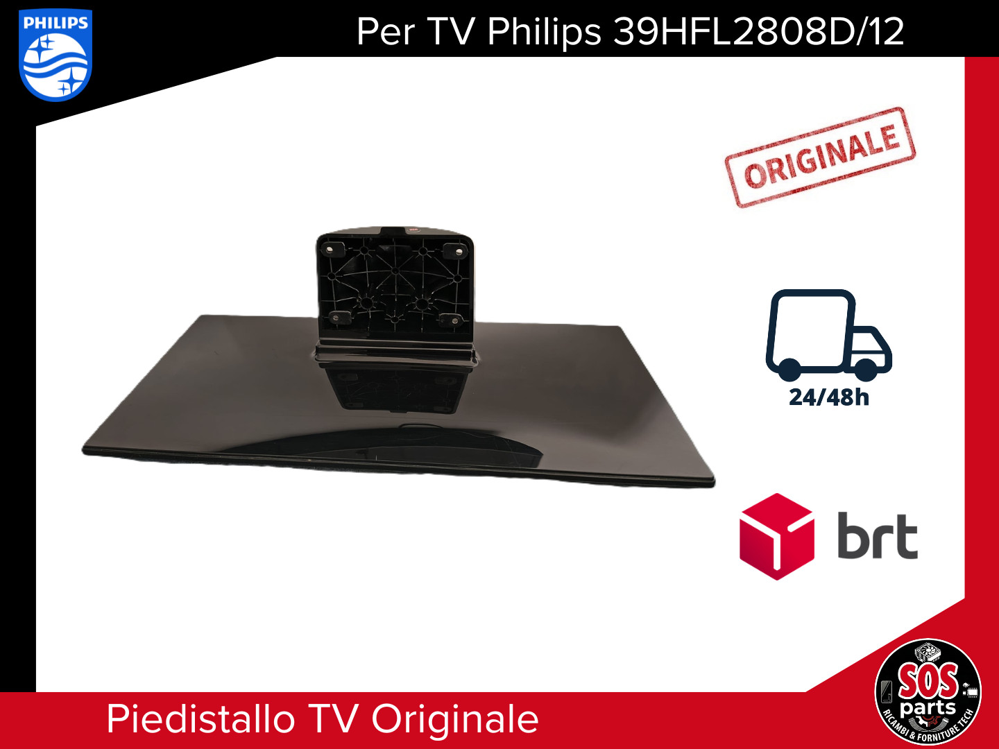 Piedistallo base supporto TV Philips 39HFL2808D/12 con Viti originale ricambio