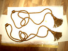 Drapery Ropes w/ 6" Tassels Elegant Twist Cord Tiebacks 43" Pair Antique Gold — photo 1