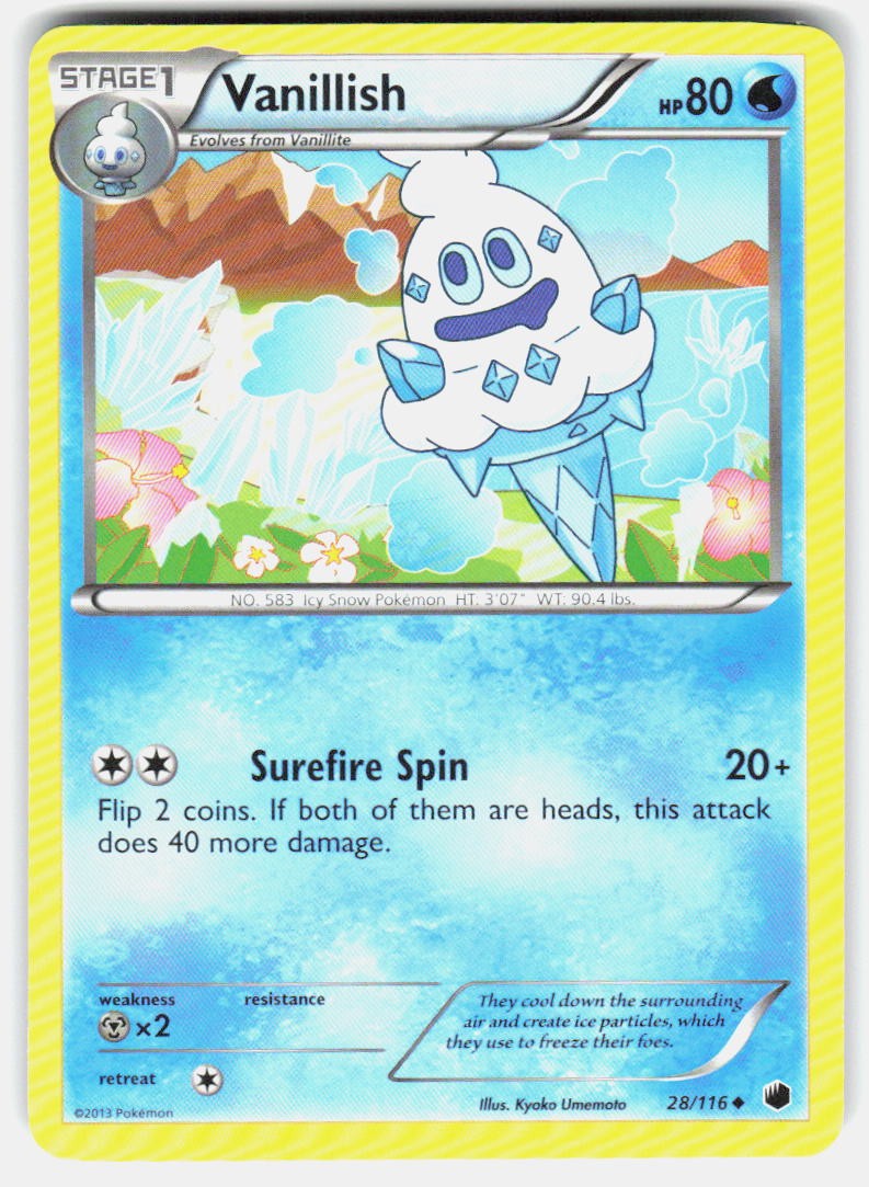 Pokemon Vanillish Plasma Freeze #28/116 LP