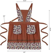 Kitchen Aprons for Women with Pockets Cute Floral Chef Pinafore Apron for Gar...
