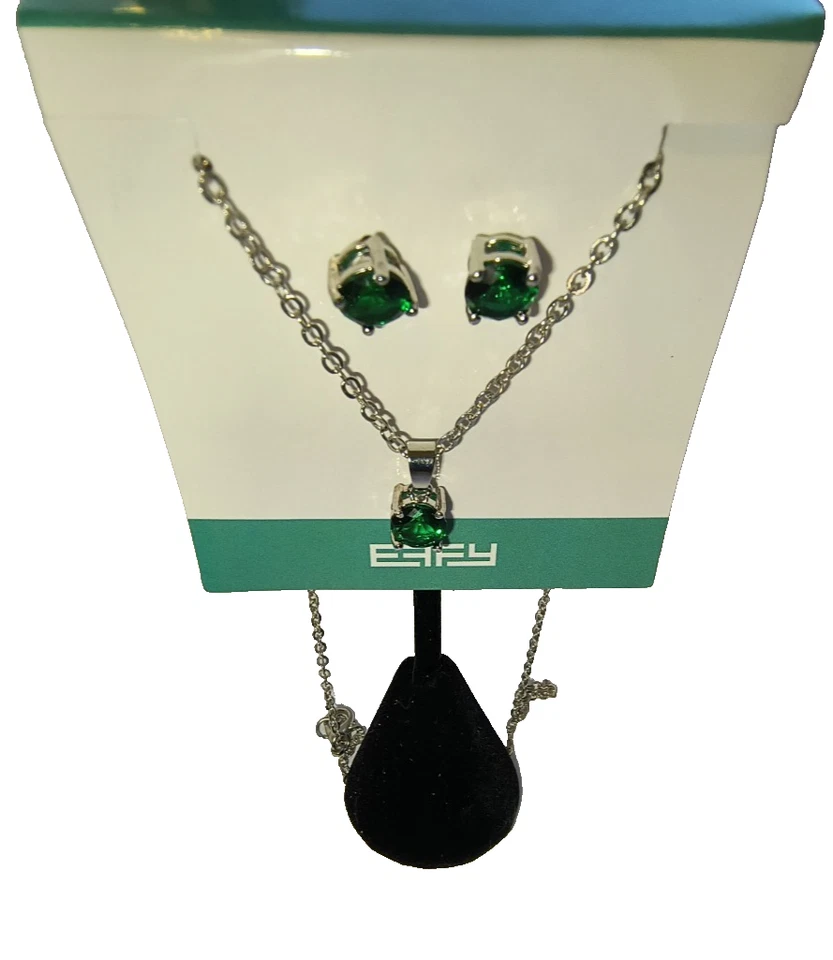 Effy Set Of 2 Faux Blue/Green Sapphire Topaz Necklaces (1 ) With 2 Stud Earrings - Image 3 of 4