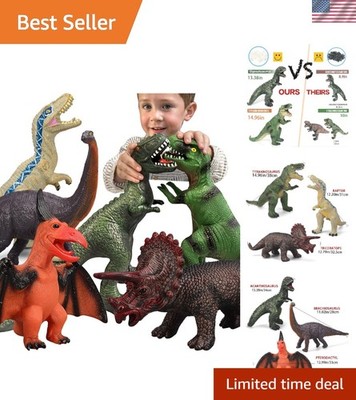 Colorful 6 Piece Jumbo Dinosaur Toys - Perfect for Parties and Imaginative Play