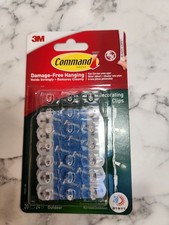3M Command Clear Decorating Clips x20 & x24 Strips - Outdoor Lights, Decorations 0.19 per strip