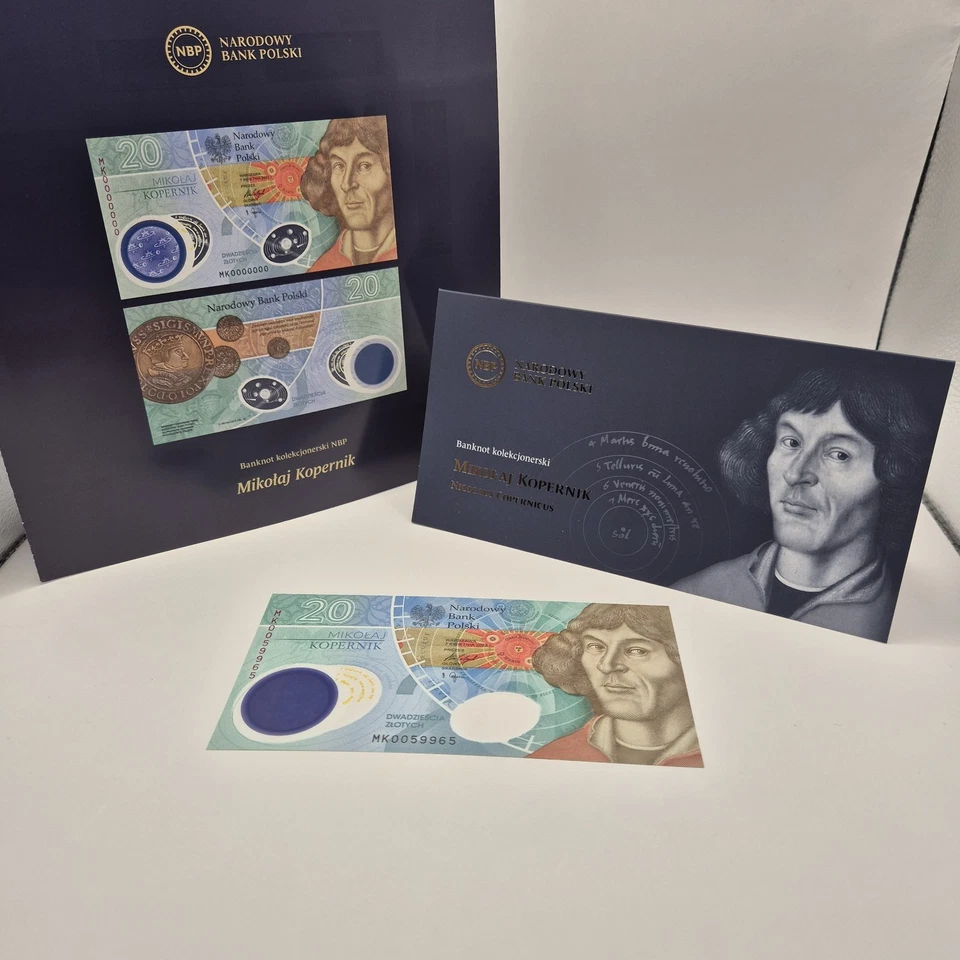 Billete Coleccionista Polaco 20 Zlotych Conmemorativo UNC 2023 Nicolás Copérnico Foto 2 de 4