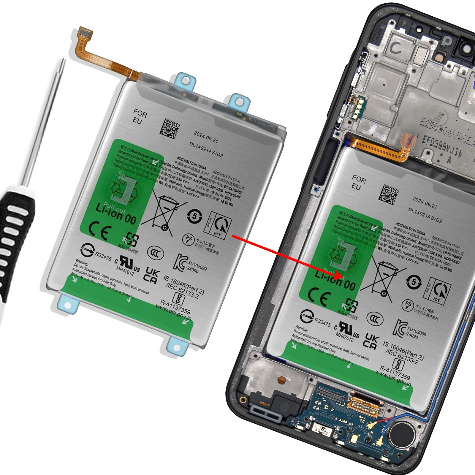 Batterie Galaxy A17 Clappio 5000mAh haute capacité Li-ion durable
