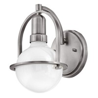 Wandleuchte Wandlampe E27 23,3 Cm Hoch Nickel Weiß Metall Glas Innen Flur